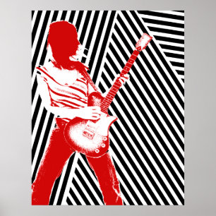 Red Guitarist Poster