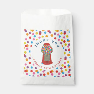 Red Gumball Machine Candy Bubble Gum Thank You  Favour Bag