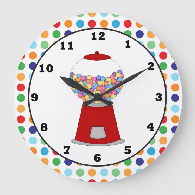 Red Gumball machine wall clock (Front)