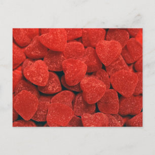 Red Gumdrop Hearts Postcard