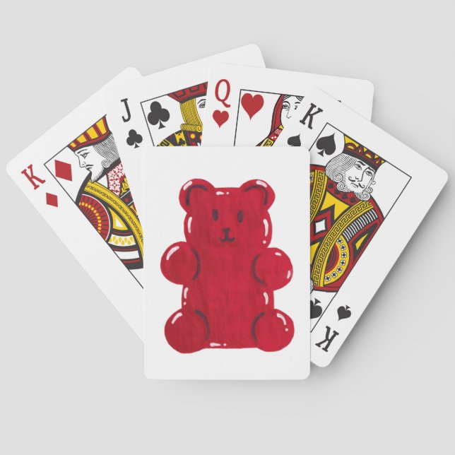 Red Gummy Bear Playing Cards (Back)