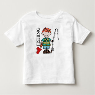 Red Hair Boy I Love Fishing Toddler T-Shirt
