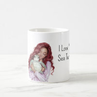 Red Hair Brown Girl Love Sea Turtle