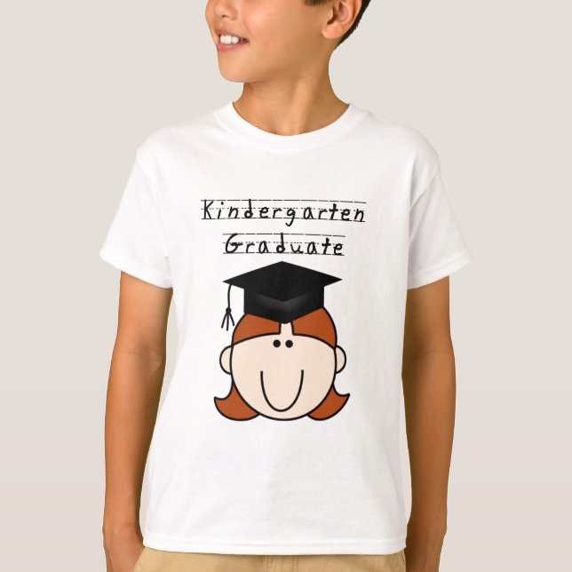 Red Hair GIrl Kindergarten Graduate  Tshirts (Front)