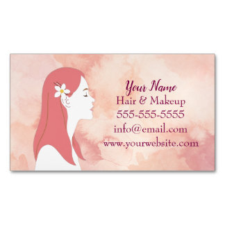 Red Hair Lady In Bun Design Business Card