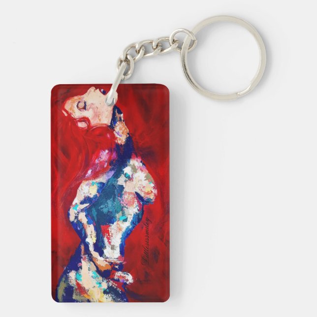 Red Hair Lady Key Chain (Back)