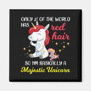 Red Hair Majestic Unicorn Funny Ginger Head Pride  Magnet