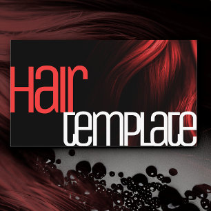 Red Hair Modern Neon Bright Colours Hairdresser Business Card