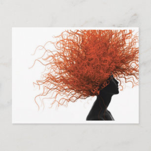 red hair postcard