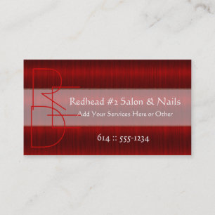 Red Hair Salon Stylist Hair Beauty Business Cards