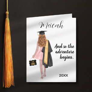 Red Haired Auburn Girl Graduation Congrats Grad Card