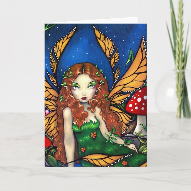 "Red Haired Fairy Queen" Greeting Card (Front)