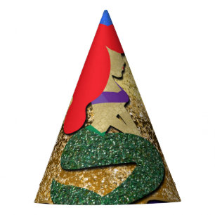 Red Haired Mermaid Golden Seashell Birthday Party Hat