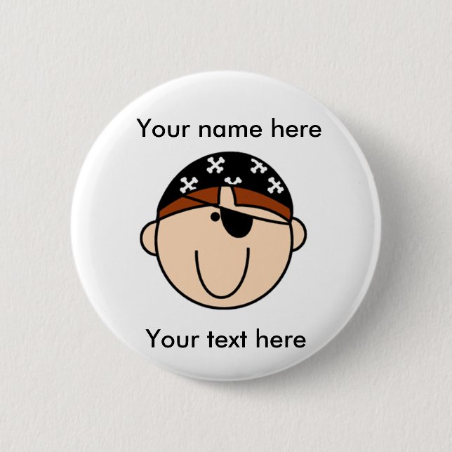 Red Haired Pirate Boy 6 Cm Round Badge (Front)