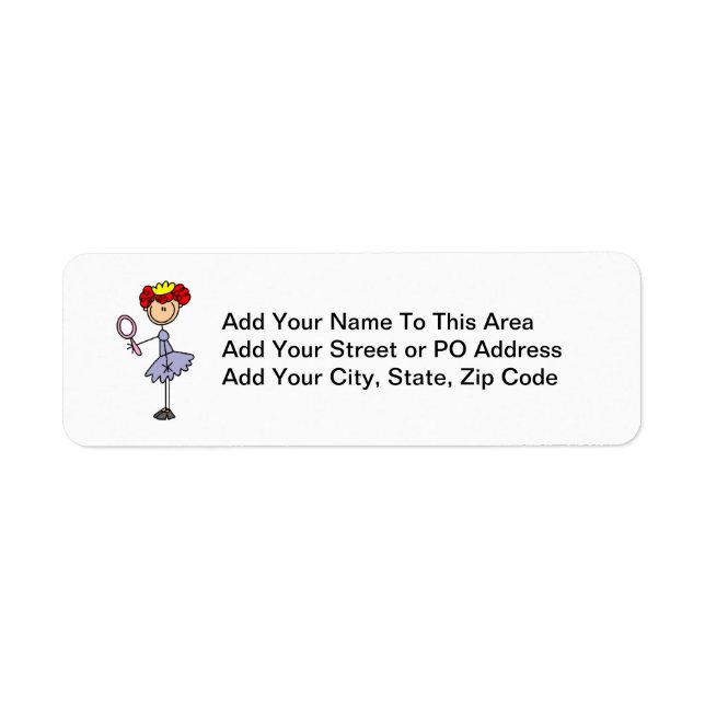 Red Haired Princess Return Address Label (Front)