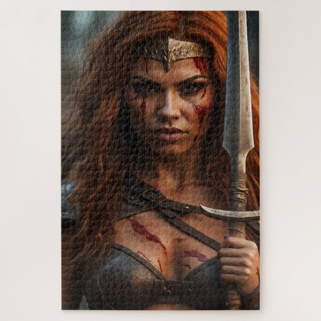 Red Haired Warrior Woman Jigsaw Puzzle (Vertical)