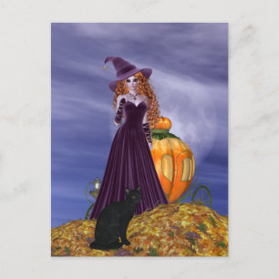 Red Haired Witch Postcard