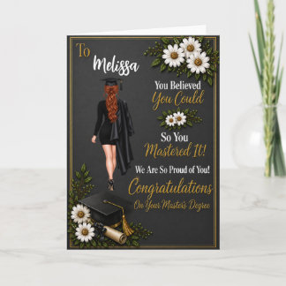 Red-haired Woman Master’s Degree Graduation Card
