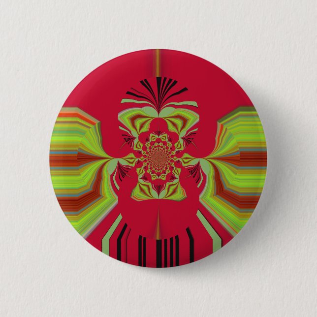 Red Hakuna Matata pattern 6 Cm Round Badge (Front)