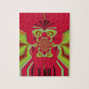 Red Hakuna Matata pattern Jigsaw Puzzle