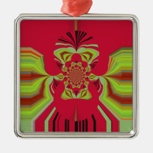 Red Hakuna Matata pattern Metal Tree Decoration