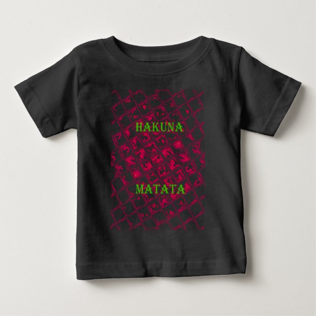 Red Hakuna Matata Style Baby T-Shirt (Front)