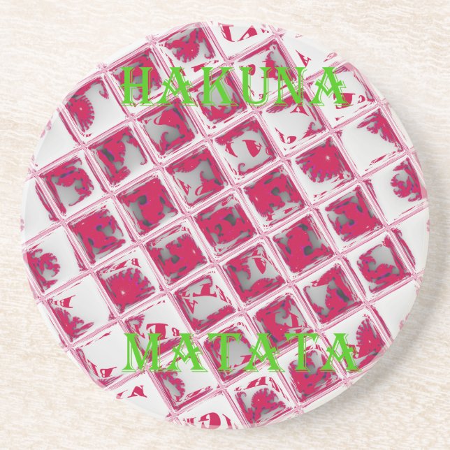 Red Hakuna Matata Style Coaster (Front)