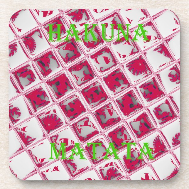 Red Hakuna Matata Style Coaster (Front)
