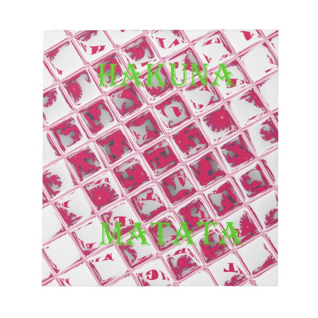Red Hakuna Matata Style Notepad (Front)