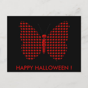 Red Halloween Butterfly Postcard