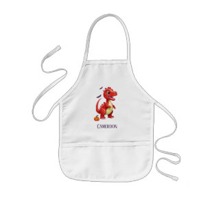 Red Halloween dinosaur Kids Apron