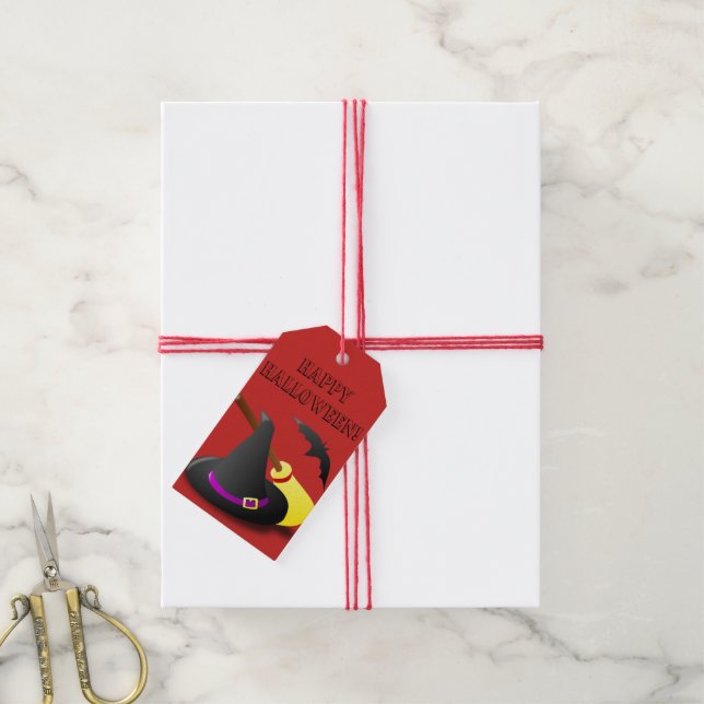RED HALLOWEEN GIFT TAGS (With Twine)