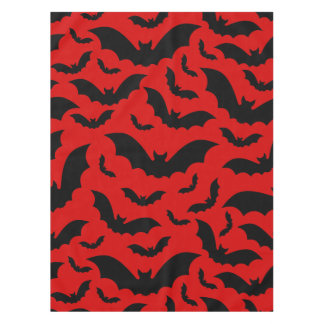 red halloween vampire bats gothic tablecloth