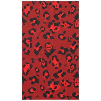 red halloween vampire leopard print goth tablecloth