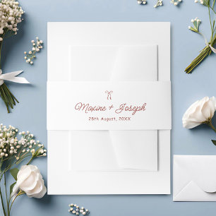 Red Hand Drawn Bow Ribbon Sketch Wedding Invitation Belly Band