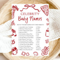 Red Hand Drawn Italian Celebrity Baby Name Game