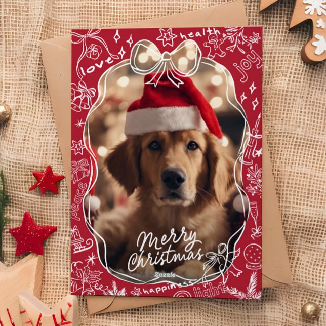 Red Hand Drawn Merry Christmas Card (Creator Uploaded)