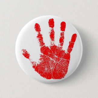 Red Hand Print Button