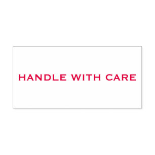 Red Handle with Care Self-inking Stamp