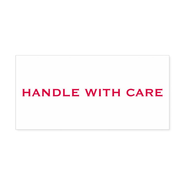 Red Handle with Care Self-inking Stamp (Design)