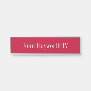 Red Hanging Desk Door Wall Cubical Name Plate