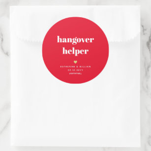  Red Hangover Helper Classic Round Sticker