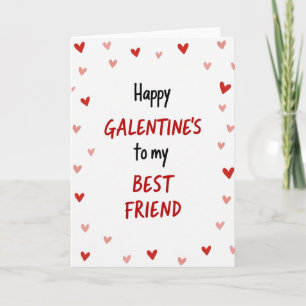 Red Happy Galentines Best Friend Card