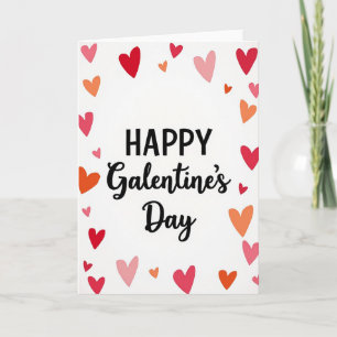 Red Happy Galentines Day Card