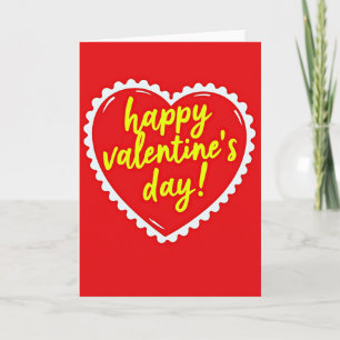 Red Happy Heart Valentine Day Card