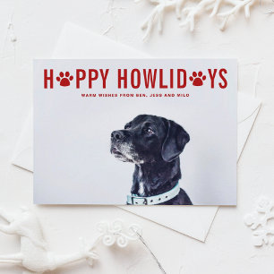 Red Happy Howlidays Modern Typography Pet Holiday