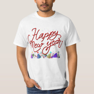 Red 'Happy New Year' New Year's Party T-Shirt
