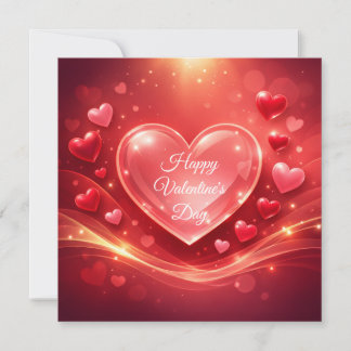 Red Happy Valentine's Day Modern Calligraphy Holiday Card