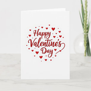 Red Happy Valentines Day Script Card