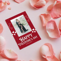 Red Happy Valentine's day Typography photo Holiday